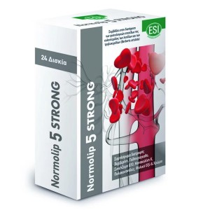 Esi Normolip 5 Strong Συμπλήρωμα για την Διατήρηση Φυσιολογικών Επιπέδων Χοληστερόλης, 24tabs