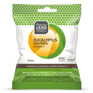 Pharmalead Nutralead Cough Candies Ευκάλυπτος, Μενθόλη, Βιταμίνη C, για το Βήχα & τον Ερεθισμένο Λαιμό, 40gr