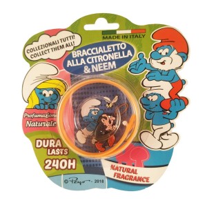 Italian Brand Πορτοκαλί Αντικουνουπικό Παιδικό Βραχιόλι Στρουμφάκια, 1τμχ
