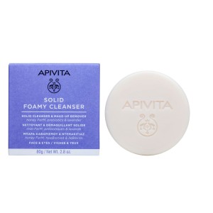 Apivita Solid Foamy Μπάρα Καθαρισμού & Ντεμακιγιάζ – Πρόσωπο & Mάτια, 80gr