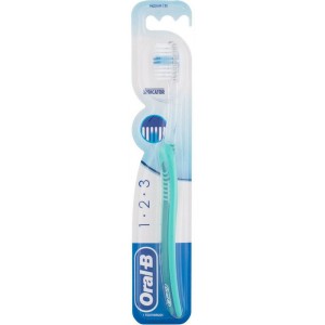 Oral-B 1-2-3 Indicator 35 Medium Χειροκίνητη Οδοντόβουρτσα Μέτρια Γαλάζια, 1τμχ