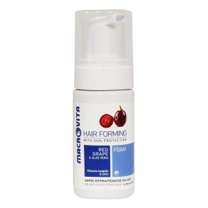 Macrovita Red Grape Hair Foaming with Sun Protection Αφρός Φορμαρίσματος Μαλλιών με Κόκκινο Σταφύλι & Αλόη, 125ml