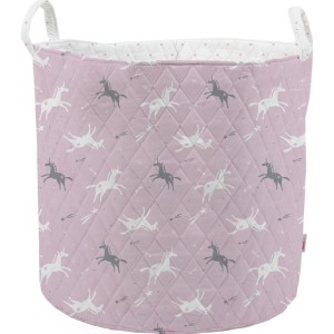 Minene Large Storage Basket Καλάθι Αποθήκευσης Γκρι-Ροζ Unicorn, 1τμχ