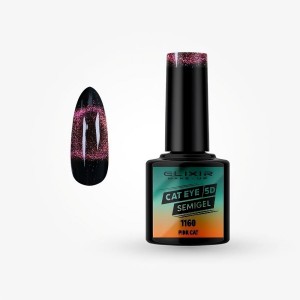 Elixir Make-up Semi Gel Ημιμόνιμο Επαγγελματικό Βερνίκι Νυχιών Cat Eye 5D Effect Νο1160 Pink Cat, 8ml	