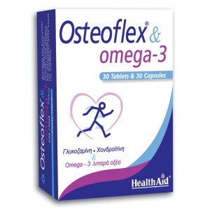 Health Aid Osteoflex & Omega-3 Συνδυασμός με Γλυκοζαμίνη, Χονδροίτινη & Omega 3 Λιπαρά Οξέα 750, 30tabs+30caps