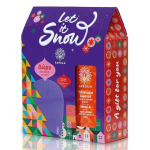 Garden Let It Snow Εορταστικό Σετ με Γαλάκτωμα Σώματος Vanilla 500ml & Δώρο Μωβ Σκουφάκι, 1σετ
