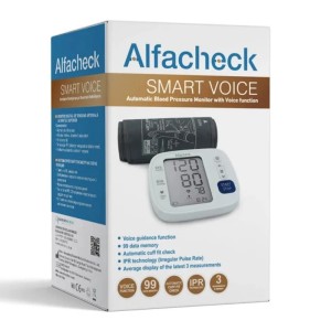 Alfacheck Smart Voice Αυτόματο Πιεσομέτρο Μπράτσου Φωνητική Καθοδήγηση, 1τμχ