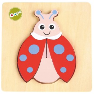Oops Build & Match 3D Puzzle Ladybug Ξύλινο Παιδικό Παιχνίδι Παζλ, 1τμχ