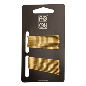 Ro Accessories Σετ Τσιμπιδάκια Μαλλιών Χρυσά, 24τμχ