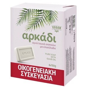 ΑΡΚΑΔΙ ΣΑΠΟΥΝΟΠΛΑΚΑ ΛΕΥΚΗ 4x150gr.