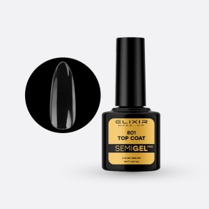 Elixir Make-up Semi Gel Ημιμόνιμο Επαγγελματικό Βερνίκι Νυχιών Νο801 Top Coat, 8ml
