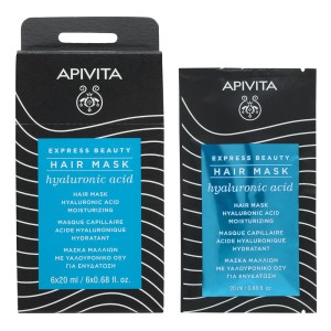 Apivita Express Beauty Hair Mask Hyaluronic Acid Μάσκα Μαλλιών για Ενυδάτωση με Υαλουρονικό Οξύ, 20ml