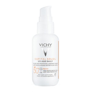 Vichy Capital Soleil UV-Age Daily SPF 50+ Λεπτόρρευστο Αντηλιακό Προσώπου Κατά της Φωτογήρανσης με Χρώμα, 40ml