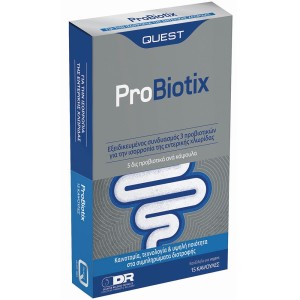 Quest ProBiotix Συμπλήρωμα Διατροφής  για την Εξισορρόπηση της Χλωρίδας του Εντέρου μετά τη Λήψη Αντιβιωτικών, 15caps