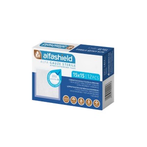 Alfashield Αποστειρωμένη Γάζα 15cmx15cm, 12τμχ