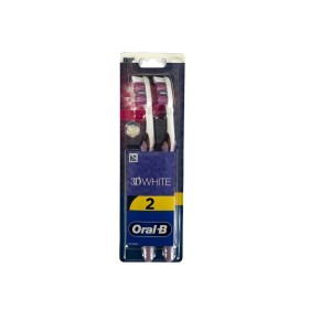 Oral-B 3D White Duo Medium Toothbrush Μέτρια Χειροκίνητη Οδοντόβουρτσα Τιρκουάζ, 2τμχ