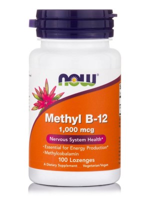 Now Foods Methyl B12 1000mcg Συμπλήρωμα Διατροφής για τη Φυσιολογική Λειτουργία του Εγκεφάλου του Νευρικού Συστήματος & του Ανοσοποιητικού, 100 παστίλιες
