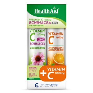 Health Aid Promo Pack Vitamin C 1000mg & Echinacea  & Zinc, 20αναβρ.δισκία & Vitamin C 1000mg με Γεύση Πορτοκάλι, 20αναβρ.δισκία