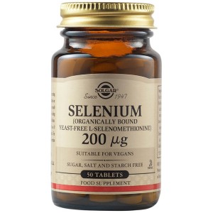 Solgar Selenium 200μg Συμπλήρωμα Διατροφής Σελήνιο Ιδανικό για Τόνωση Ανοσοποιητικού & Υπολειτουργία Θυροειδούς - Υγεία Μαλλιών & Νυχιών, 50tabs