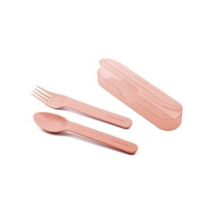 Suavinex Booooo! Θήκη με Κουταλάκι & Πιρούνι Forest Pink