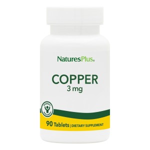 Natures Plus Copper 3mg Συμπλήρωμα Χηλικού Χαλκού, 90tabs