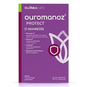 Olonea Ouromanoz Συμπλήρωμα Διατροφής για την Προστασία από τις Ουρολοιμώξεις με Φυσική D-Μαννόζη, 60κάψουλες