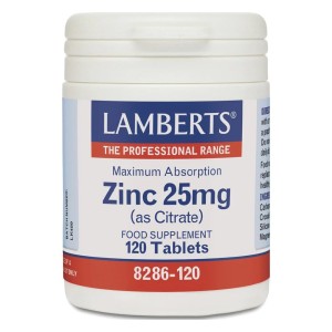 Lamberts Zinc Citrate 25mg Συμπλήρωμα Διατροφής Ψευδαργύρου, 120tabs