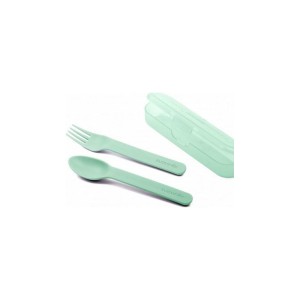 Suavinex Booooo! Θήκη με Κουταλάκι & Πιρούνι Forest Green