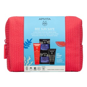 Apivita Bee Sun Safe με Ενυδατική Κρέμα-Gel Προσώπου SPF50 & ΔΩΡΟ mini Μαύρο Gel Καθαρισμού 50ml + Μάσκα Προσώπου Θαλάσσια Λεβάντα 2x8ml, 1σετ