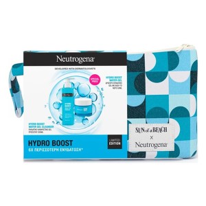 Neutrogena Πακέτο Περιποίησης Προσώπου Hydro Boost Water Gel Cleanser Ενυδατικό Καθαριστικό Προσώπου, 200ml, Hydro Boost Water Gel Ενυδάτωσης Προσώπου, 50ml & Νεσεσέρ Sun of a Beach, 1σετ