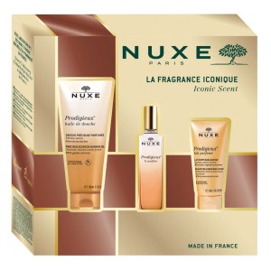 Nuxe Fragrance Iconique Σετ Περιποίησης με Prodigieux Huile De Douche 100ml, Prodigieux Άρωμα 30ml, Prodigieux Γαλάκτωμα Σώματος 30ml, 1σετ