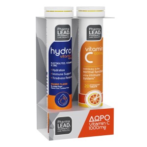 Pharmalead Hydro Vitamin C 1000mg + Vitamin C 1000mg, 40αναβρ.δισκία