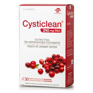 Vita Green Cysticlean Συμπλήρωμα Διατροφής Για Την Υγεία Του Ουροποιητικού Συστήματος Cysticlean 240mg PAC, 30κάψουλες