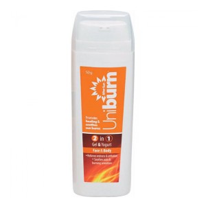 Uni-Pharma Uniburn 2 in 1 Gel & Yogurt Καταπραΰνει Ηλιακά Εγκαύματα, 50g