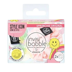 Invisibobble Sprunchie Duo Retro Dreamin Hue-Man Love Λαστιχάκια Μαλλιών, 2τμχ