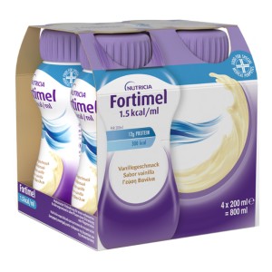 Nutricia Fortimel Forticare Sensations 1,5kcal Υπερθερμιδικό Σκεύασμα 12g Πρωτεϊνης Με Γεύση Βανίλια, 4x200ml