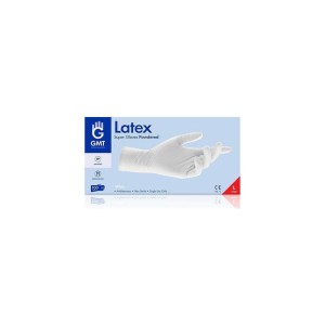 GMT Εξεταστικά Γάντια μιας χρήσης Latex με Πούδρα Λευκά 100τμχ