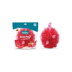Vican Balmy Bath Pouf με Πέρλες Σαπουνιού με Άρωμα Φράουλα, 1τμχ