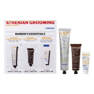 Korres Barbers Essentials with After-Shave, 125ml & Anti-Aging Cream, 50ml & Cleanser, 20ml