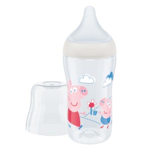 Nuk Perfect Match Peppa Pig Μπιμπερό Πλαστικό με Μαλακή Θηλή Σιλικόνης κατά των Κολικών με Έλεγχο Θερμοκρασίας 3m+, 260ml
