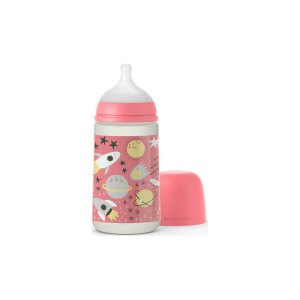 Suavinex Space μπιμπερό - Θηλή Σιλικόνης 3-6m Pink 270ml