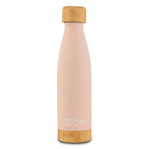 Nava Θερμός Μπουκάλι Ανοξείδωτο Bamboo "We Care" Ροζ, 500ml