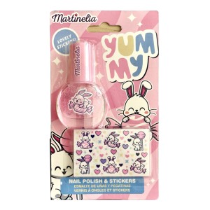 Martinelia Yummy Glitter Nail Polish & Stickers Βερνίκι Νυχιών Ροζ με Γκλίτερ 3,5ml & Αυτοκόλλητα, 1σετ