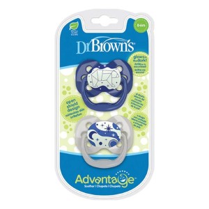 Dr. Browns Advantage Night Πιπίλα Σιλικόνης Blue Bear 0-6m, 2τμχ