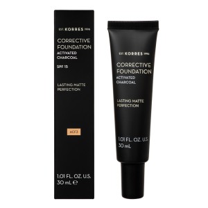 Korres Ενεργός Άνθρακας Διορθωτικό Makeup για Μέτριες Ατέλειες  ACF3 SPF15, 30ml