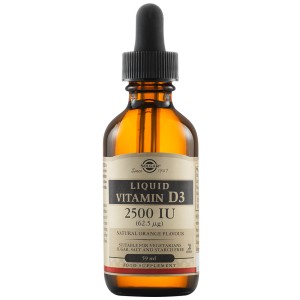 Solgar Liquid Vitamin D3 2500 IU (62.5 µg) Συμπλήρωμα Διατροφής Βιταμίνης D3 σε Υγρή Μορφή με Γεύση Πορτοκάλι, 59ml