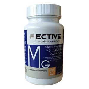 Fective Magnesium Citrate & B6 Κιτρικό Μαγνήσιο και Βιταμίνη Β6, 30ταμπλέτες