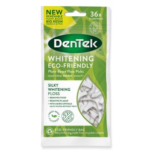 Dentek Eco Whitening Floss Picks Οδοντικό Νήμα, 36τμχ