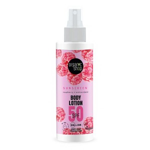  Organic Shop by Natura Siberica Sunscreen Body Lotion Αντηλιακή Λοσιόν Σώματος με Σμέουρο SPF50, 150ml