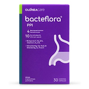 Olonea BacteFlora PPI Προβιοτικό για την Συμπλήρωση & Εξισορρόπηση της Μικροβιακής Χλωρίδας του Εντέρου, 30κάψουλες